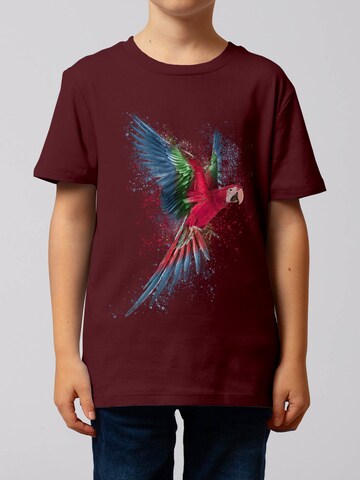 Maglietta 'Papagei' di watabout.kids in rosso: frontale