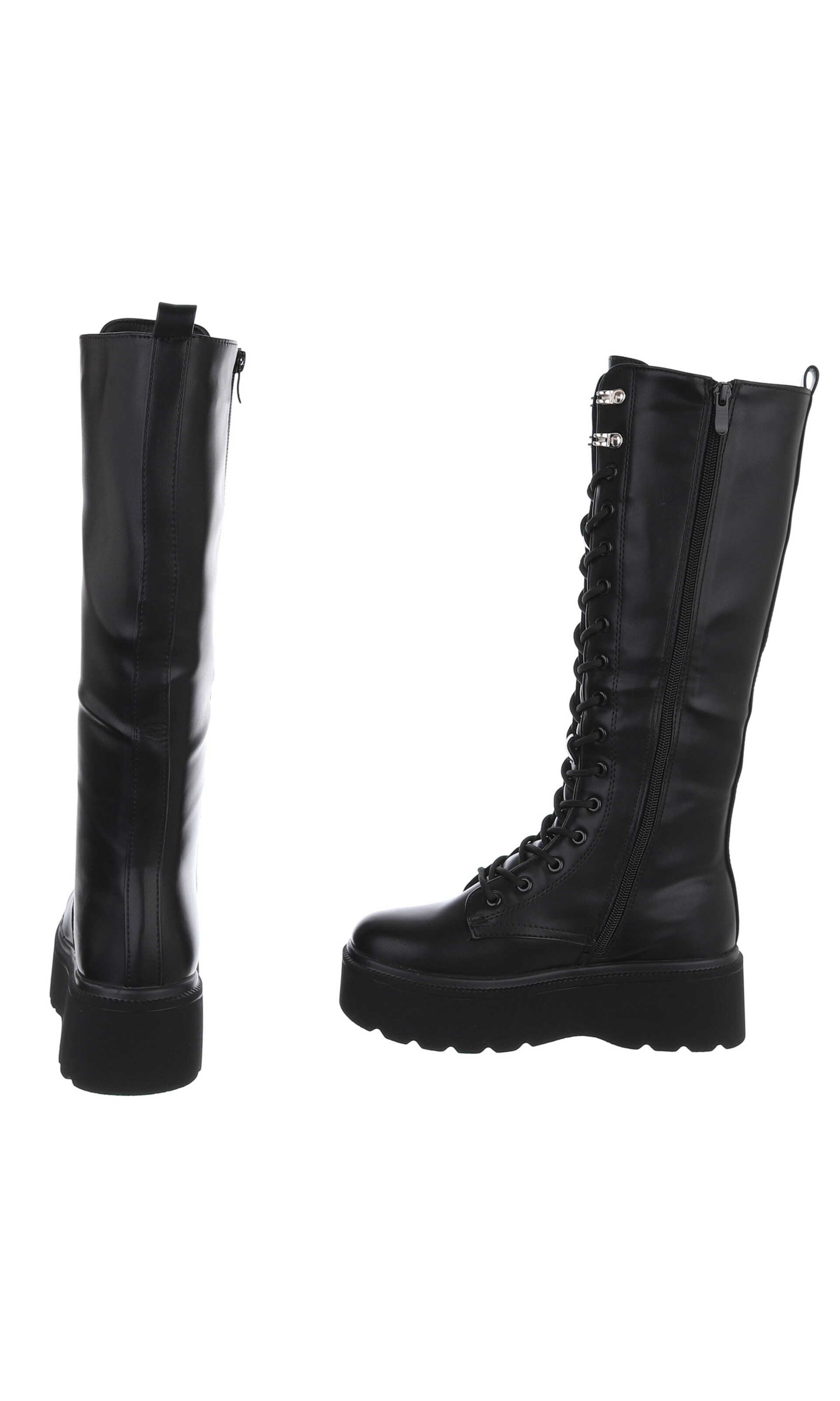 Ital-Design Lace-Up Boots in Black
