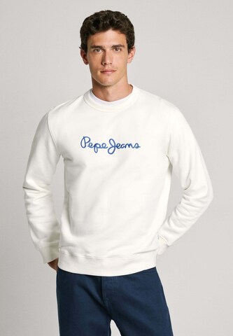 Sweat-shirt ' NEW JOE ' Pepe Jeans en blanc : devant