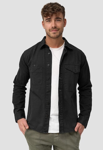 INDICODE JEANS Regular fit Button Up Shirt 'Giuseppe' in Black: front