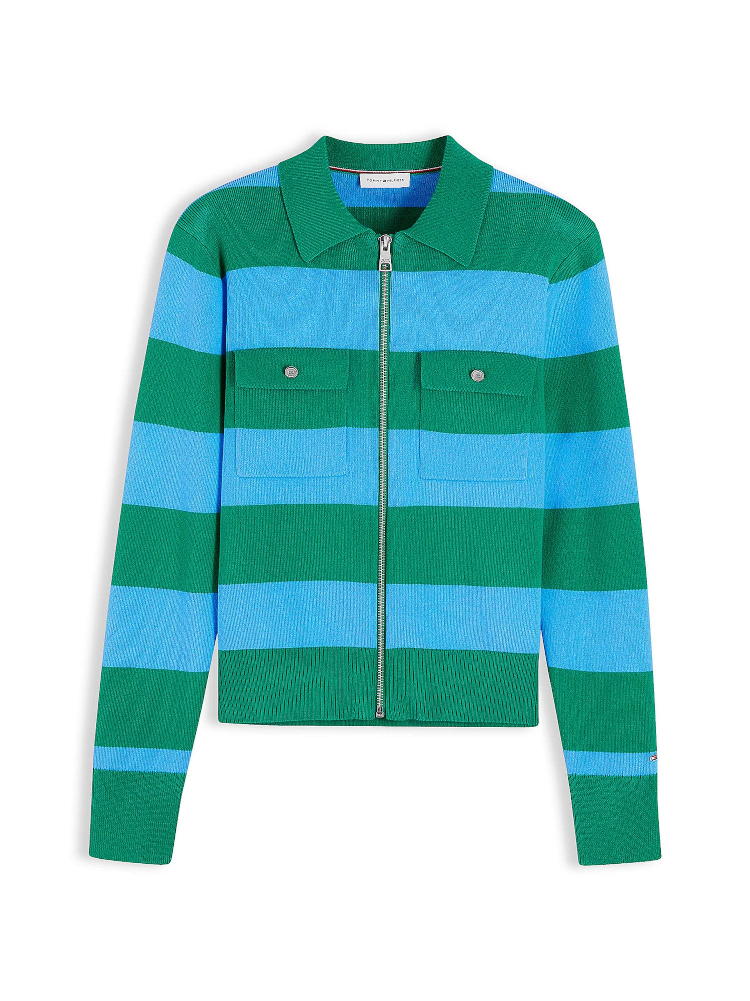 TOMMY HILFIGER Cardigan en XXS en bleu clair / vert, Vue avec produit