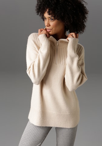 Aniston CASUAL Sweater in Beige: front