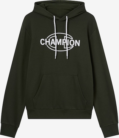 Megztinis be užsegimo iš Champion Authentic Athletic Apparel, spalva – alyvuogių spalva / balta, Prekių apžvalga