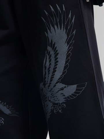 Ed Hardy Wide leg Παντελόνι 'Flying Eagle' σε μαύρο