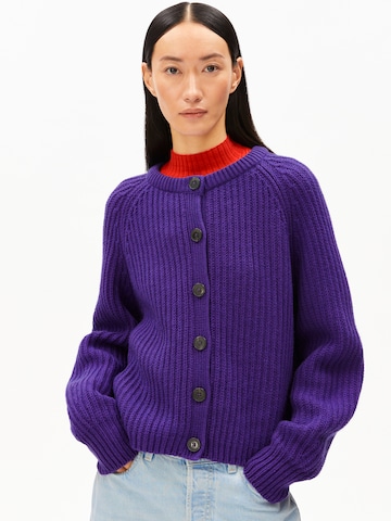 ARMEDANGELS Knit cardigan in Purple: front