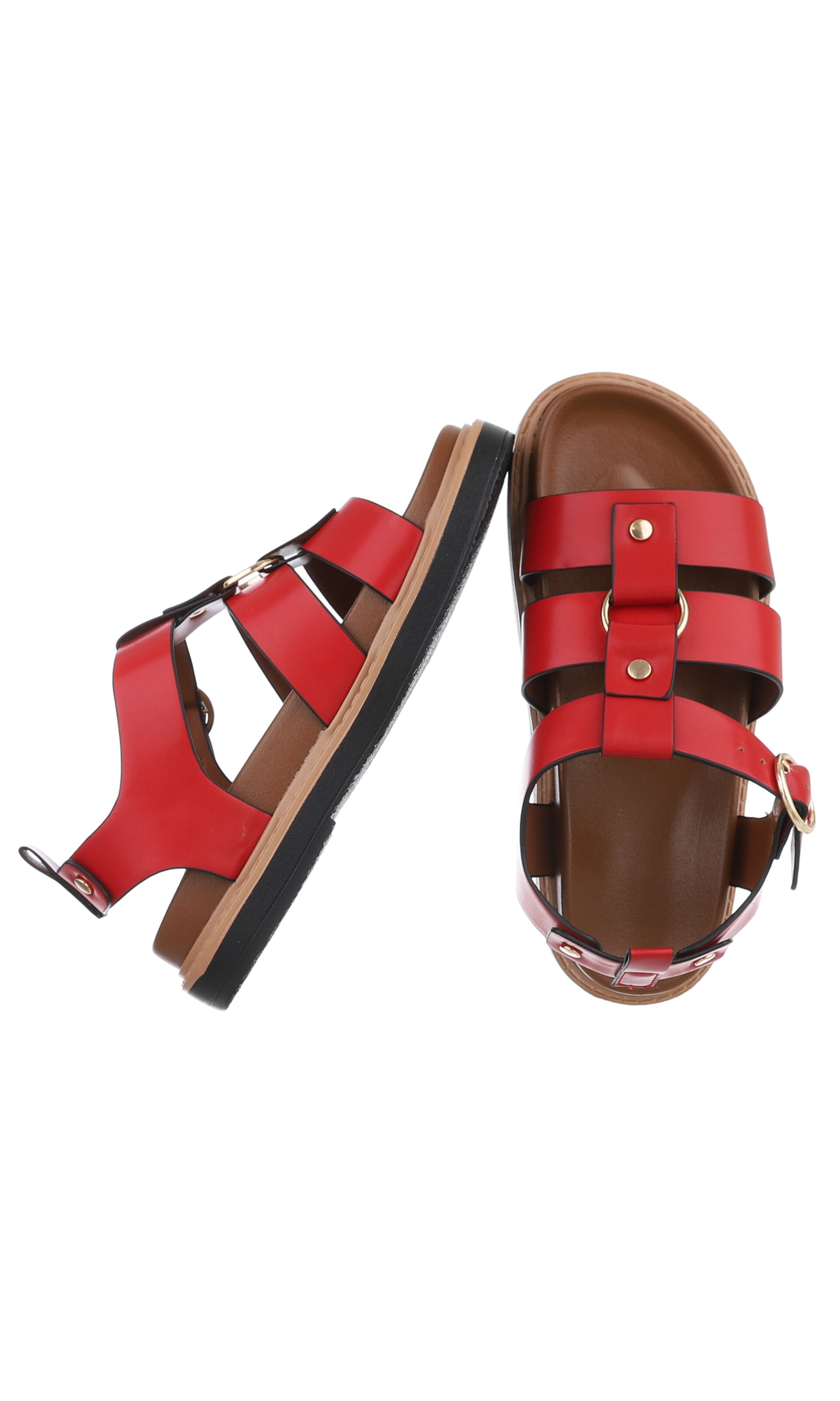 Ital-Design Strap Sandals in Red