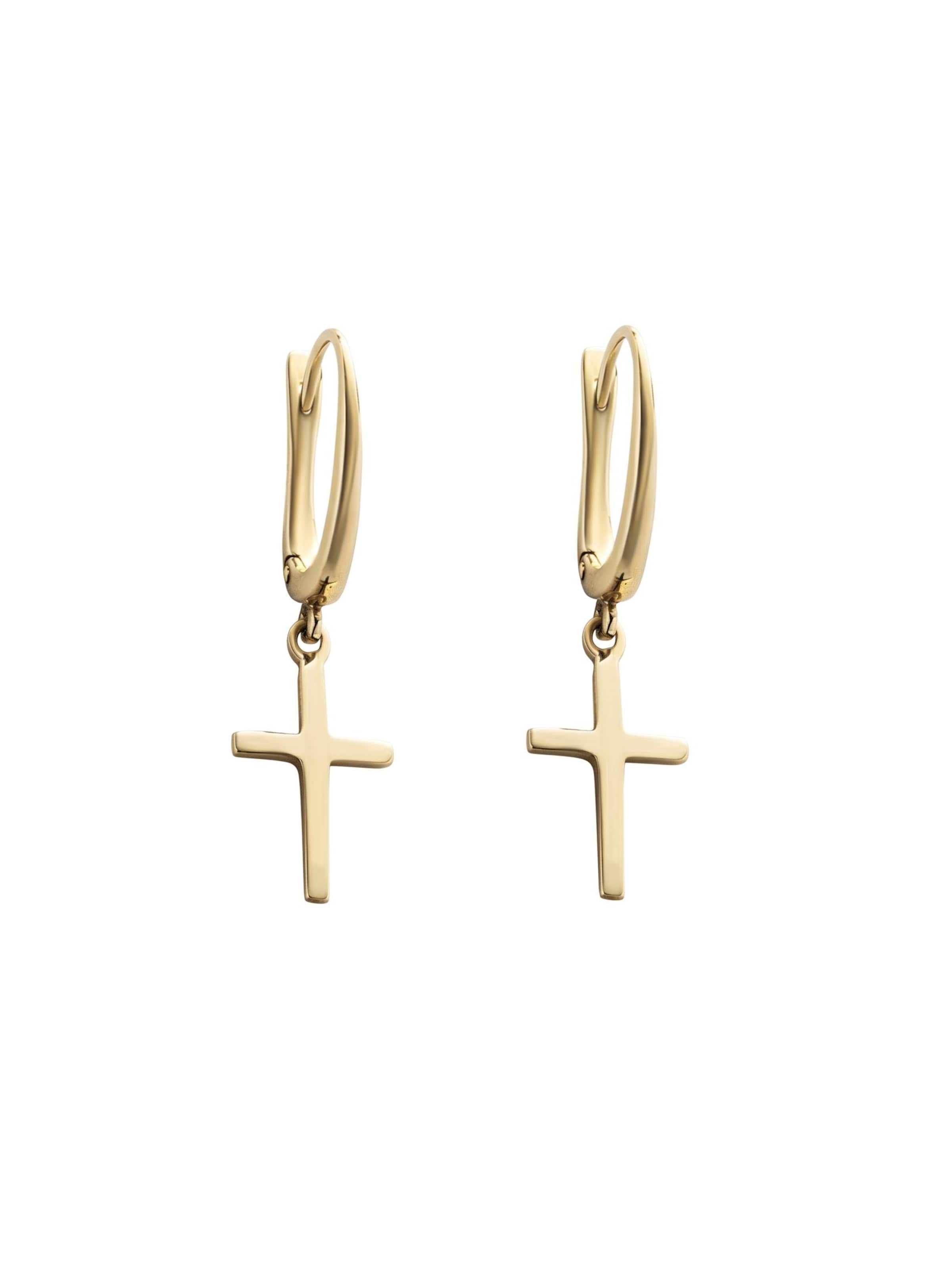 REYTEL - Pendientes 'CROSS' en amarillo: frente