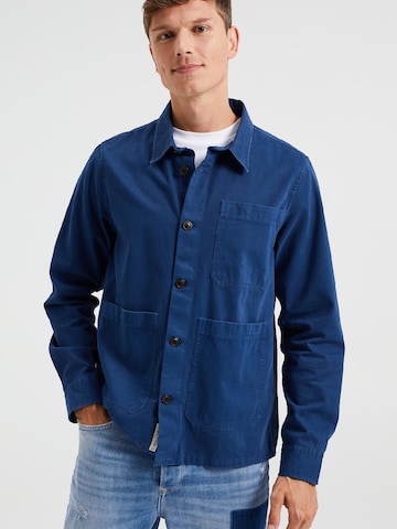 WE Fashion Regular fit Button Up Shirt in Blue: front