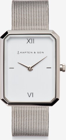 Kapten & Son Zegarek analogowy 'Grace Silver Mesh' w kolorze srebrny: przód