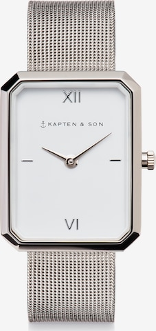 Kapten & Son - Relógios analógicos 'Grace Silver Mesh' em prata: frente