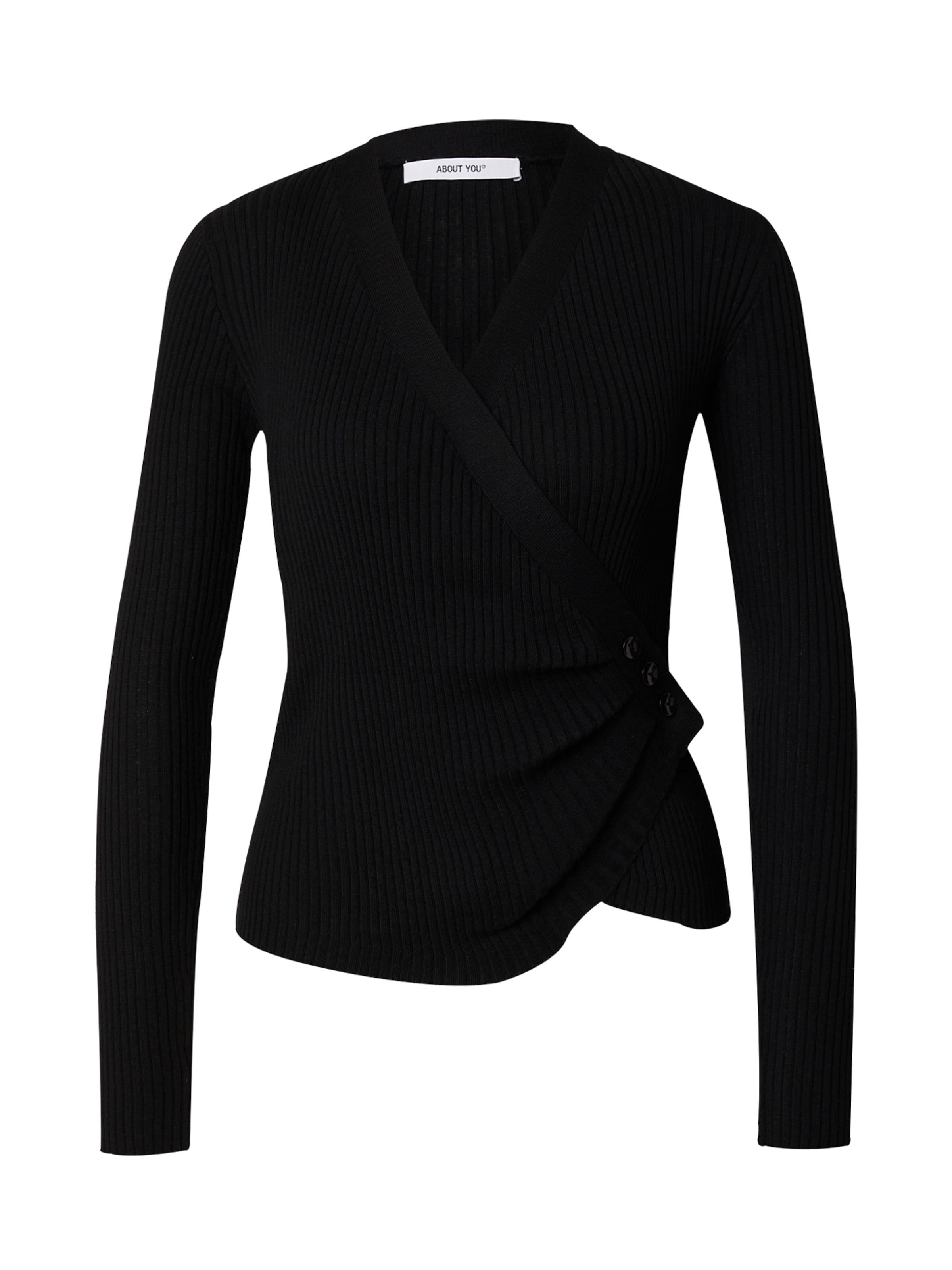 ABOUT YOU Πουλόβερ 'Ina' σε μαύρο: μπροστά