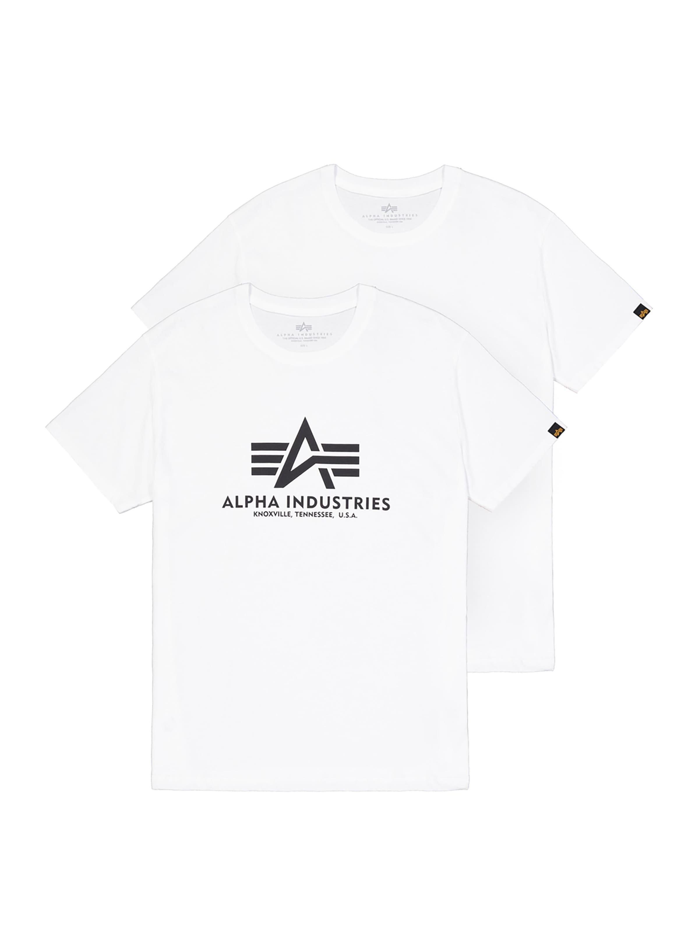 ALPHA INDUSTRIES Shirt 'Basic 2 Pack'‌‌‌‌‌‌‌‌ in Weiß: Vorderseite