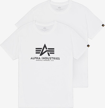 ALPHA INDUSTRIES Shirt 'Basic 2 Pack' in Weiß: Vorderseite