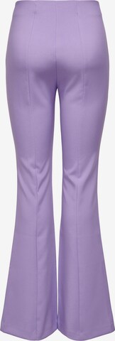 ONLY Flared Trousers with creases 'ASTRID' in Purple