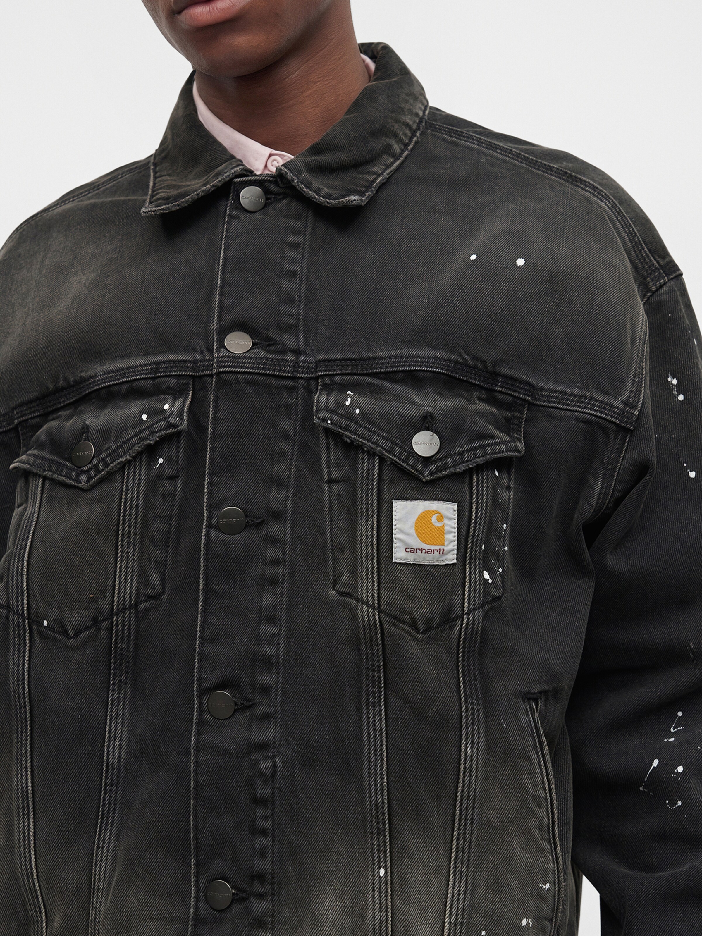 Carhartt WIP Between-Season Jacket 'Helston' in Black Denim