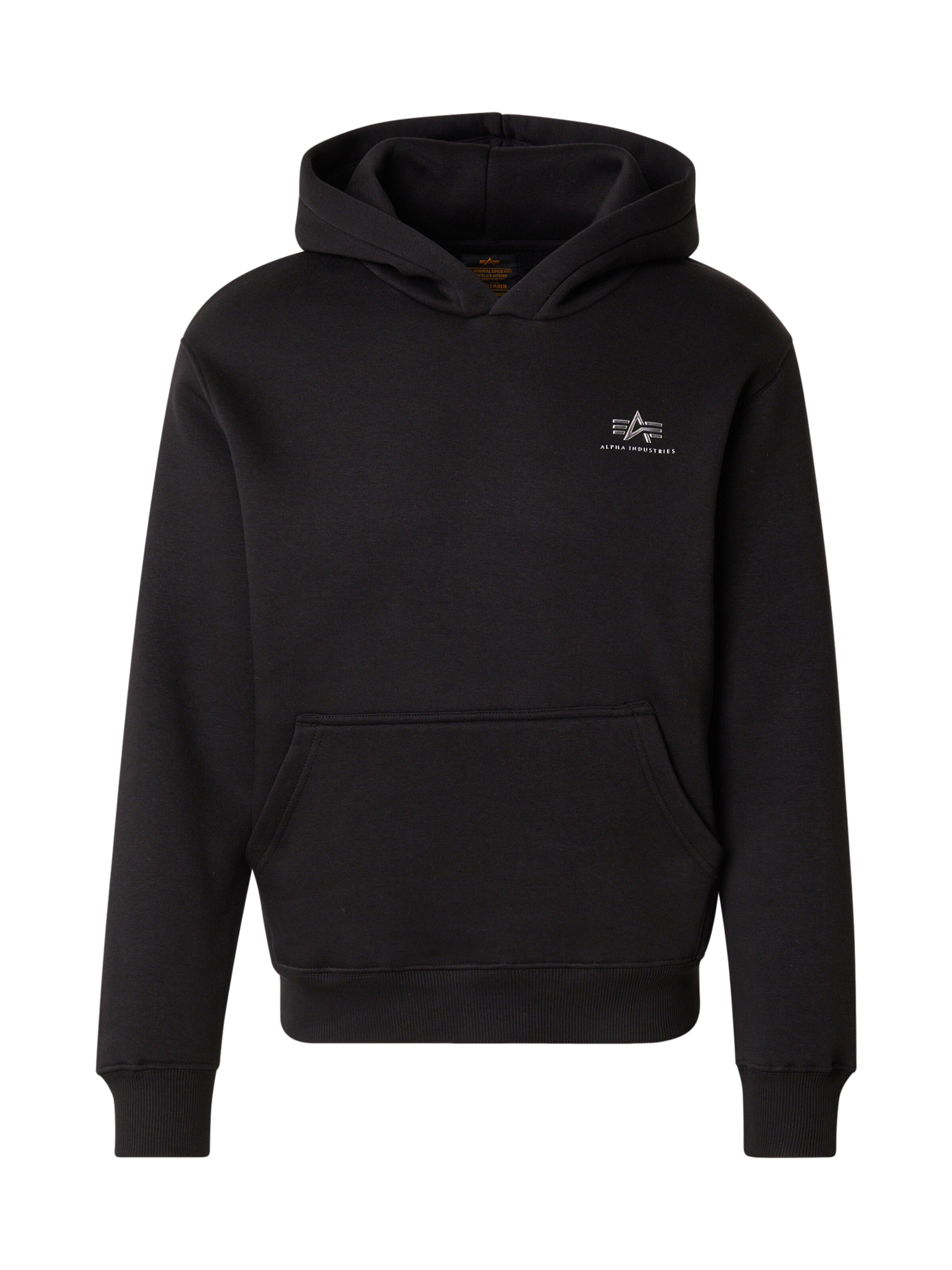 ALPHA INDUSTRIES Tréning póló - fekete: elől