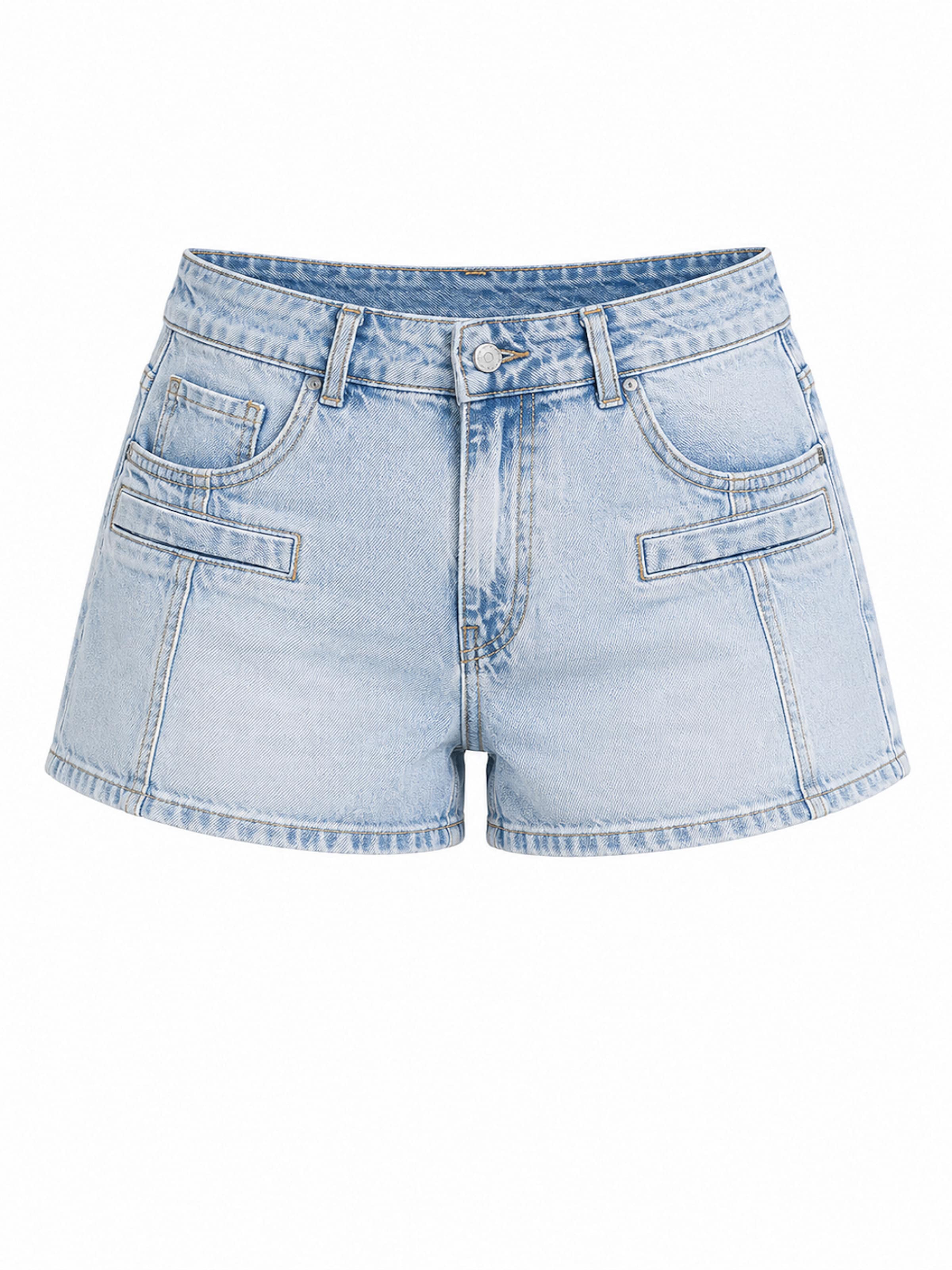 IT'S BASIC Regular Jeans 'MINI DENIM SHORT' in Blauw: voorkant
