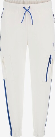 GUESS Tapered Cargo Pants 'Tech Scuba' in White: front