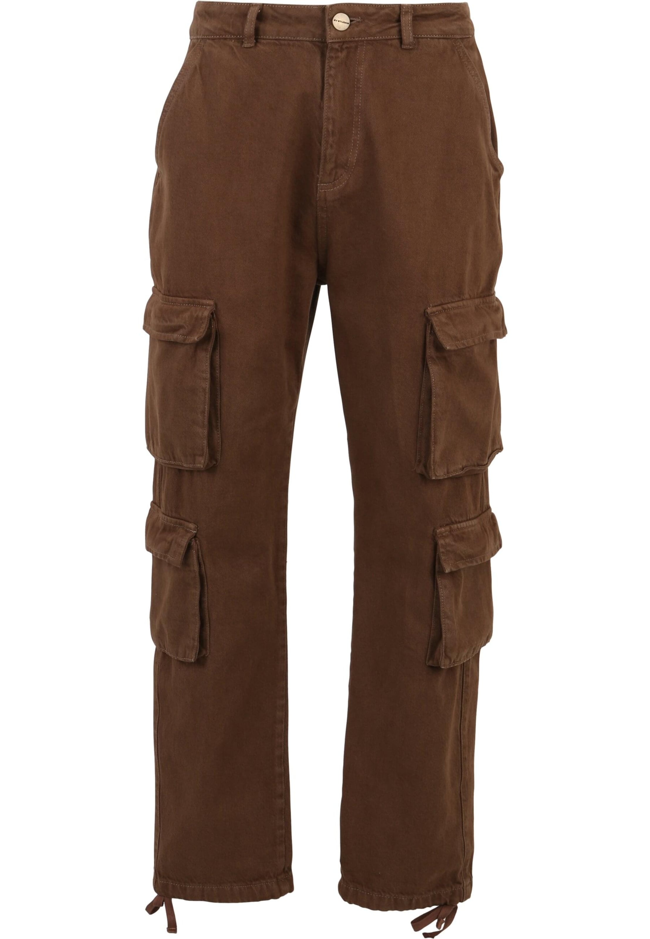 2Y Premium Regular Cargobroek 'Kiran' in Bruin: voorkant