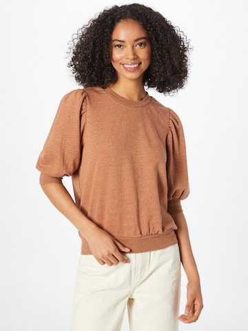 Sweat-shirt minimum en marron : devant