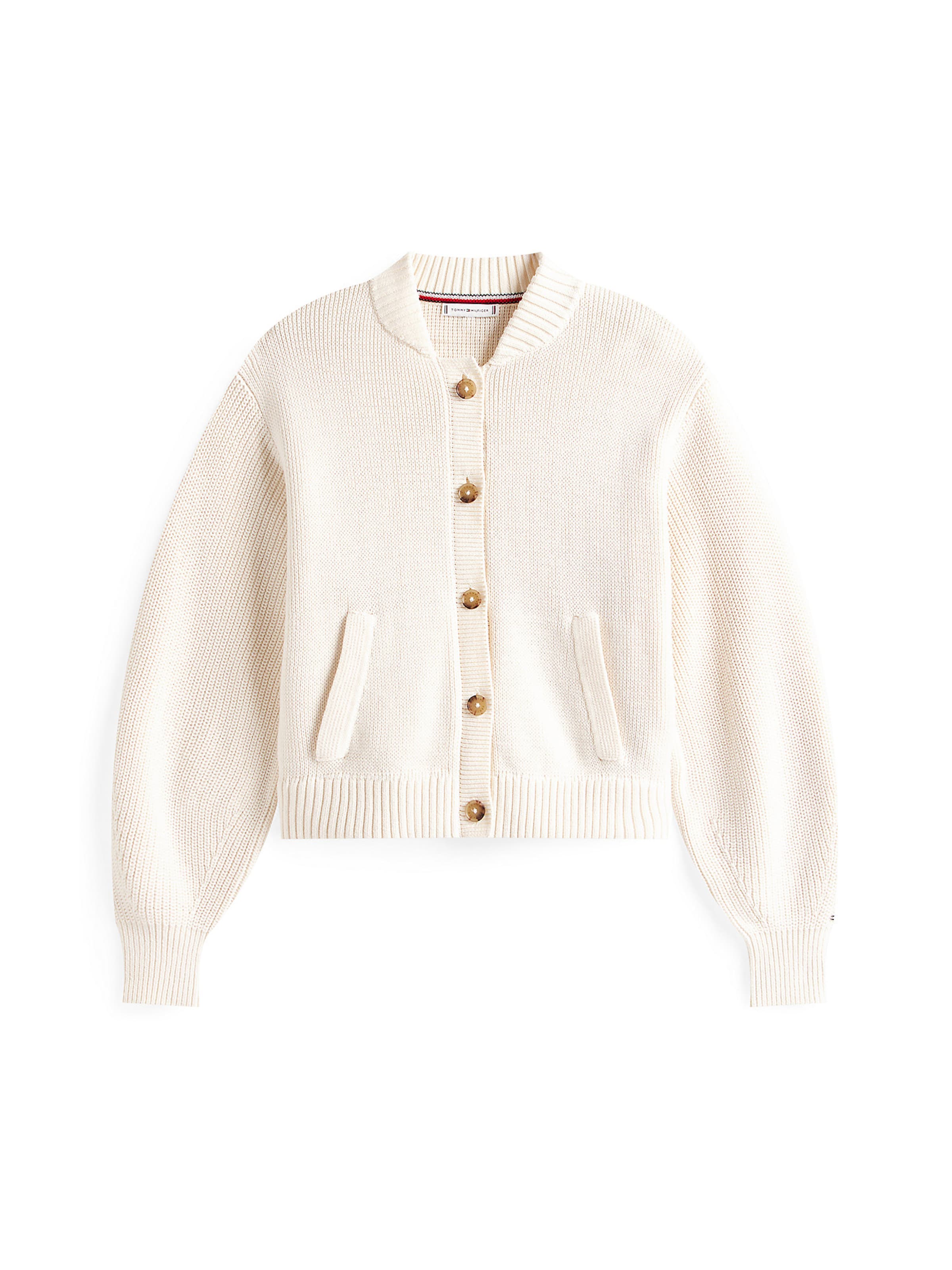 TOMMY HILFIGER Strickjacke in Weiß: Vorderseite