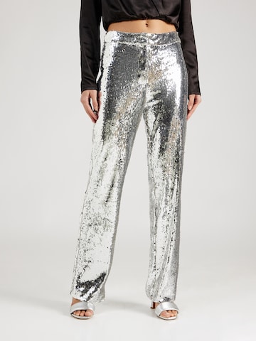 Gina Tricot Regular Pants in Silver: front