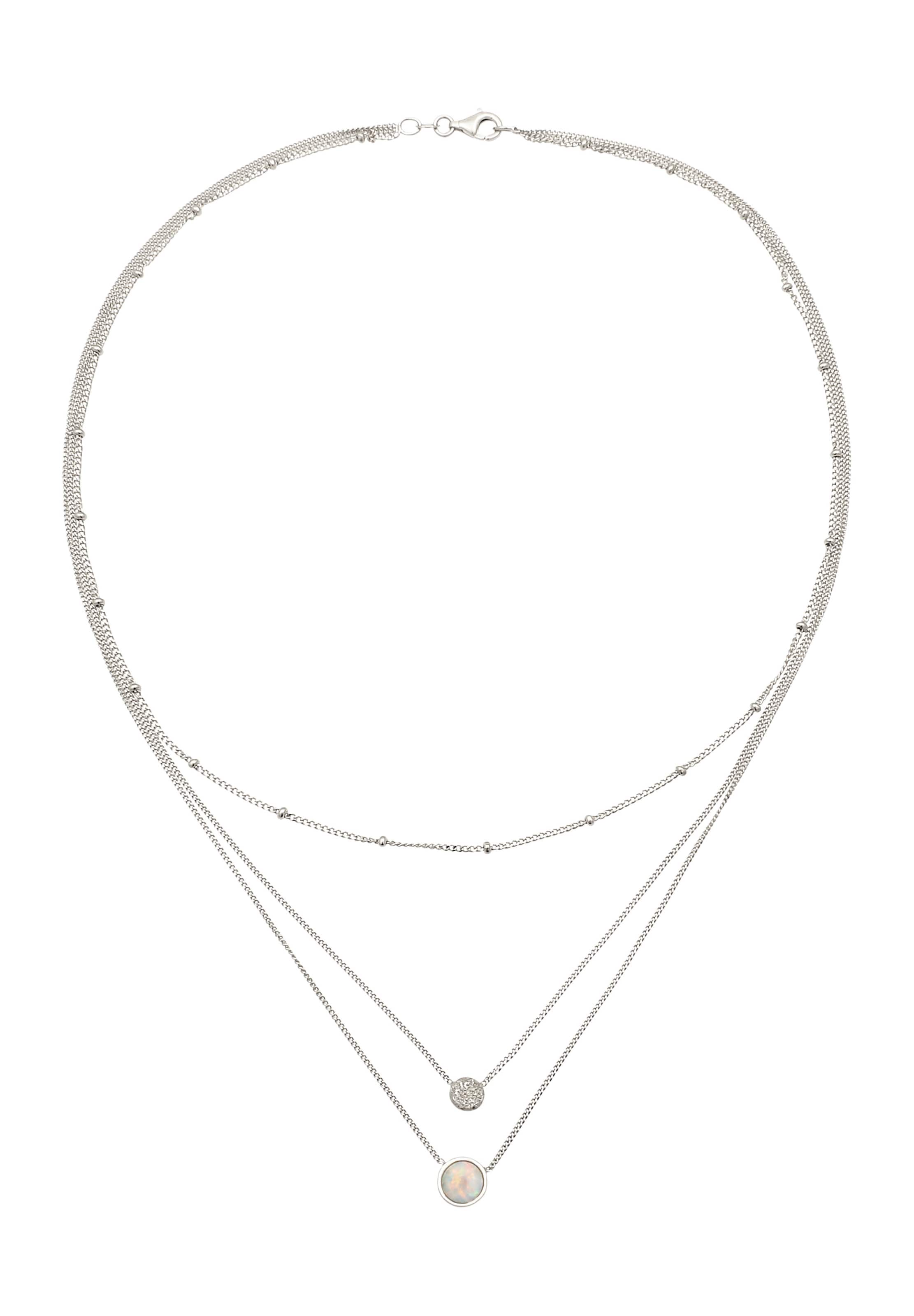 ELLI Ketting in de kleur Zilver / Parelwit, Productweergave