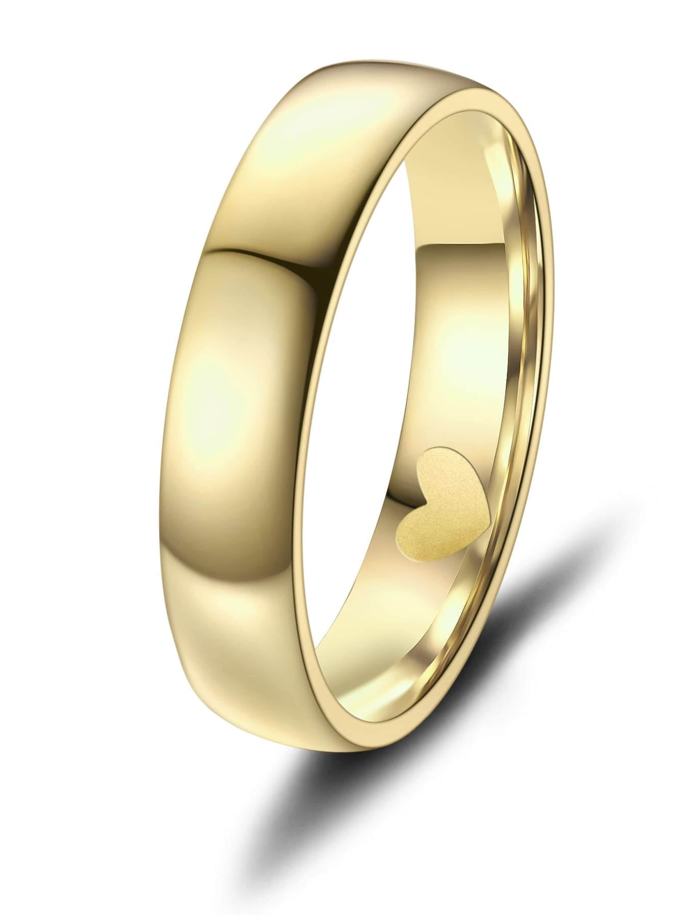 MARRYA Ring 'MARRYA ES-30 Ehering aus Edelstahl - Gold plattiert' i gul