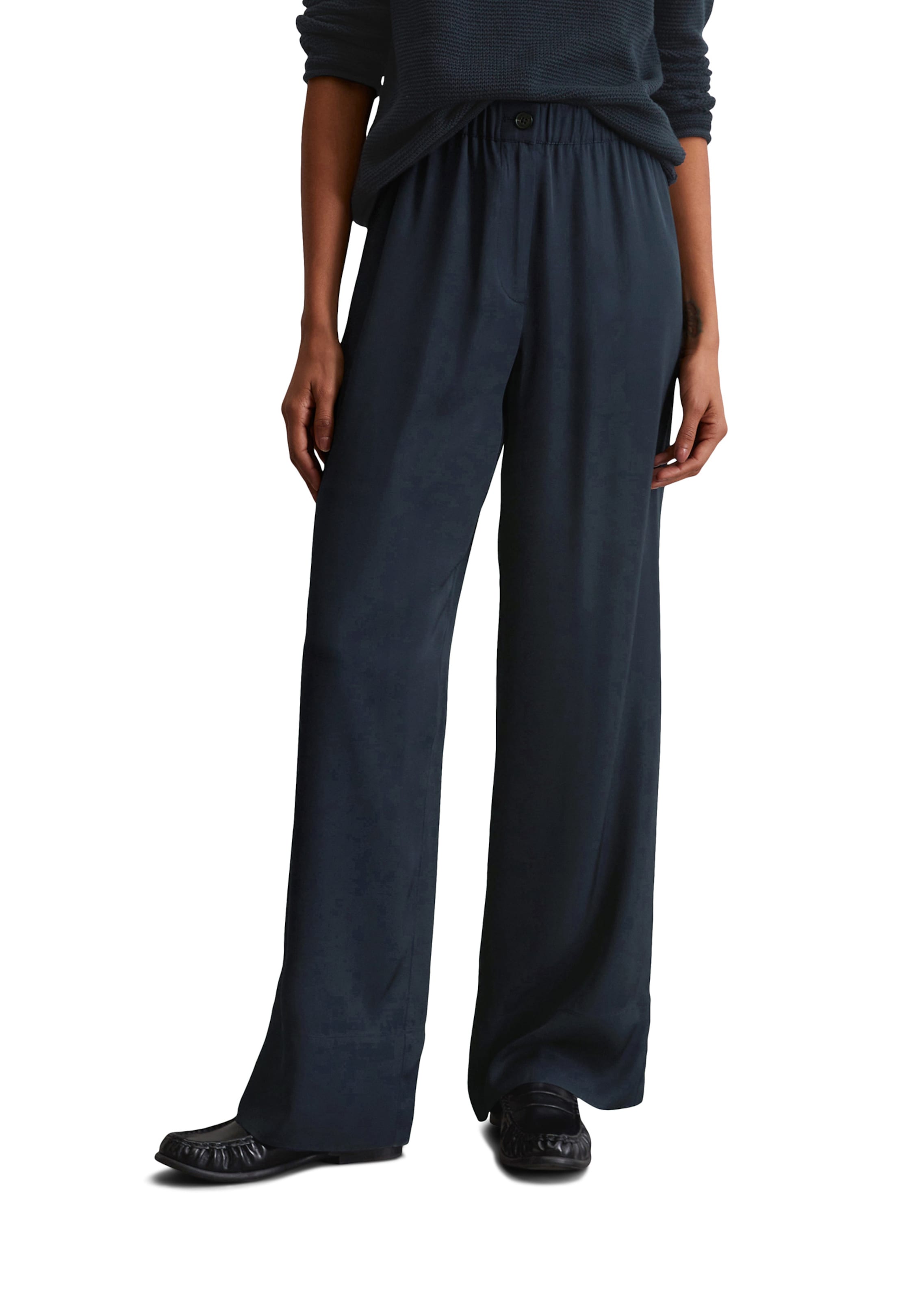 Marc O'Polo Wide Leg Hose in Blau: Vorderseite