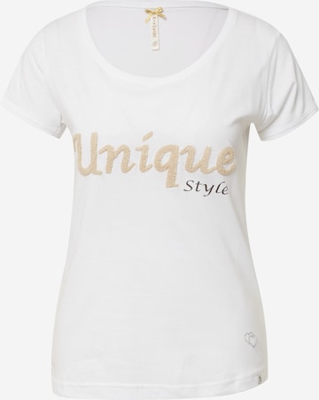 Key Largo T-shirt 'UNIQUE' i vit: framsida