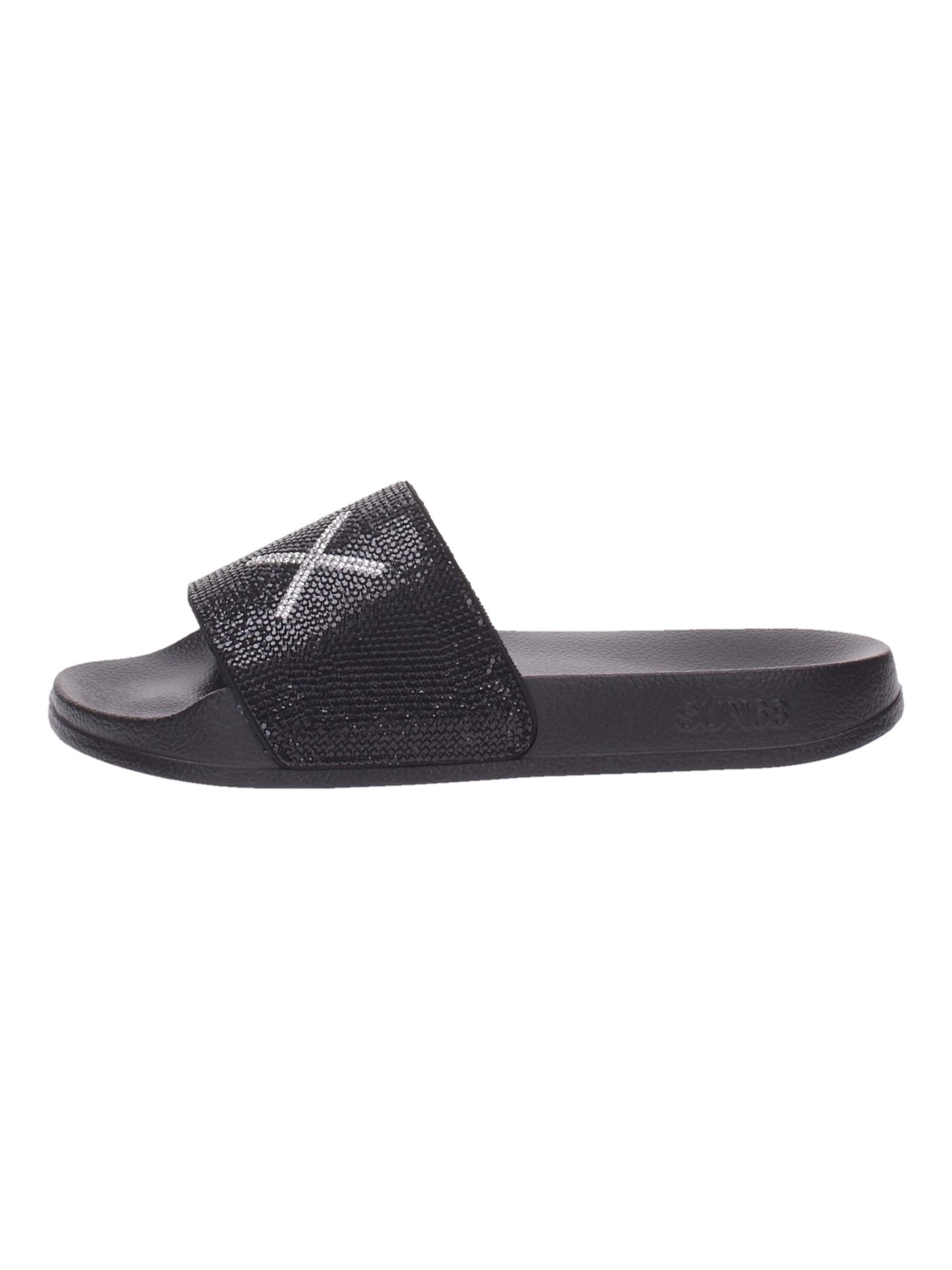 Sandalo di SUN68 in nero: frontale