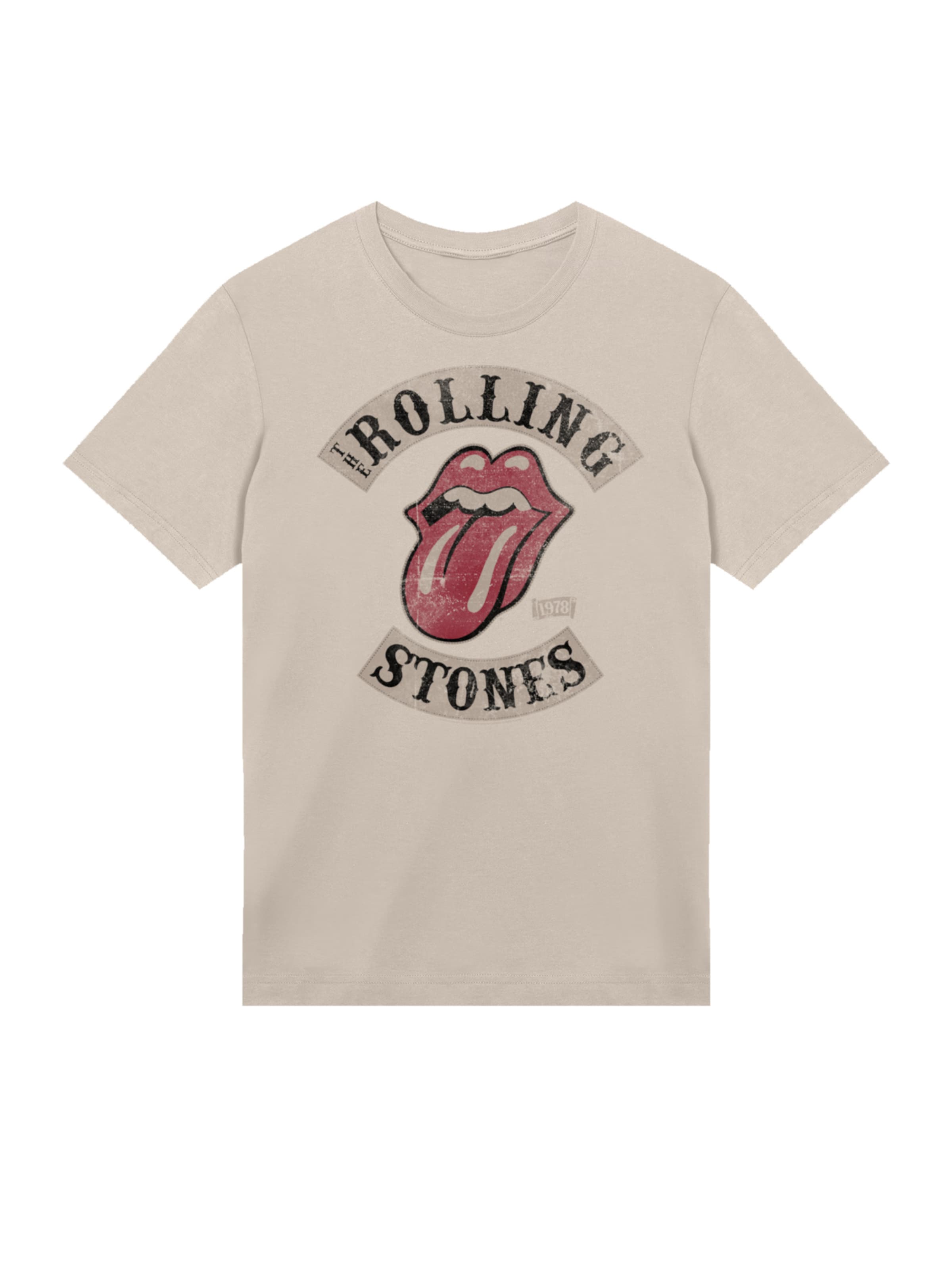 F4NT4STIC Shirt 'The Rolling Stones Tour 78' in Beige: voorkant