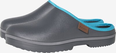 Gardena Clogs in cyanblau / braun / dunkelgrau, Produktansicht