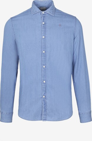 Scalpers Slim fit Button Up Shirt in Blue: front