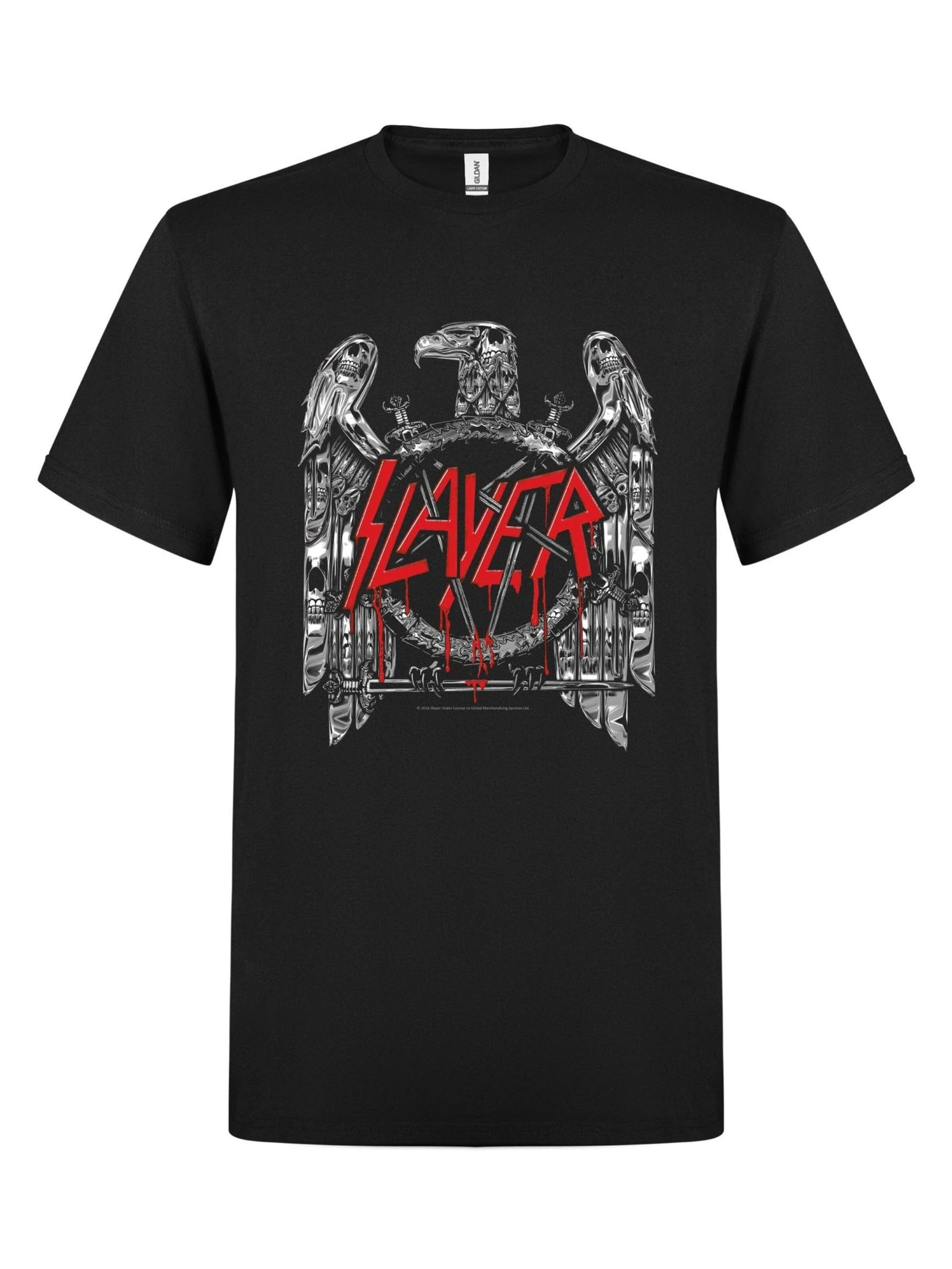 Slayer Shirt 'Slayer Chrome Eagle T-Shirt' in Black: front