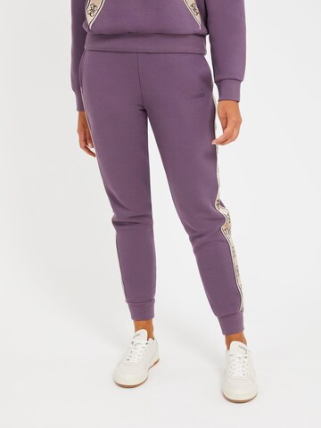 GUESS Tapered Workout Pants 'Britney' in Purple: front