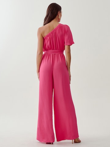 Combinaison 'MANDI' Tussah en rose : derrière