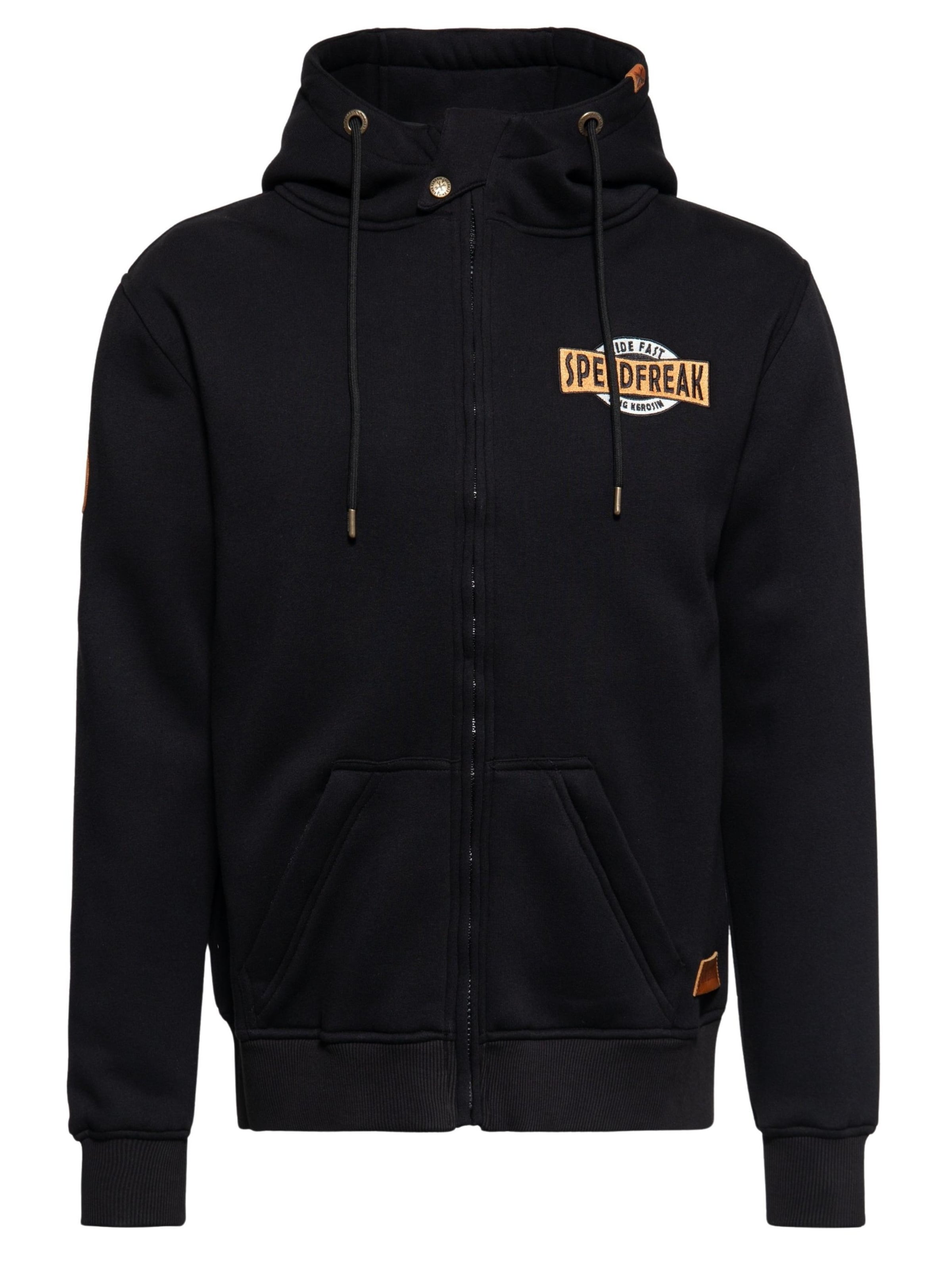 King Kerosin Zip-Up Hoodie 'K.K. Adventure Gear - Speedfreak' in Black, Item view