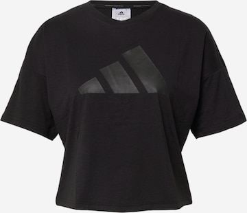 ADIDAS PERFORMANCE Functioneel shirt 'Icons 3 Bar' in Zwart: voorkant