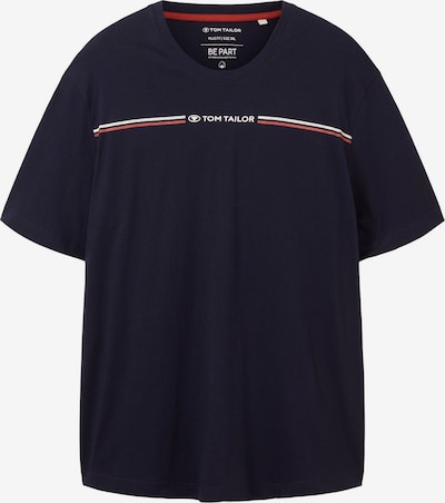 4XL dydžio Marškinėliai iš TOM TAILOR Men +, spalva – nakties mėlyna / raudona / balta, Prekių apžvalga