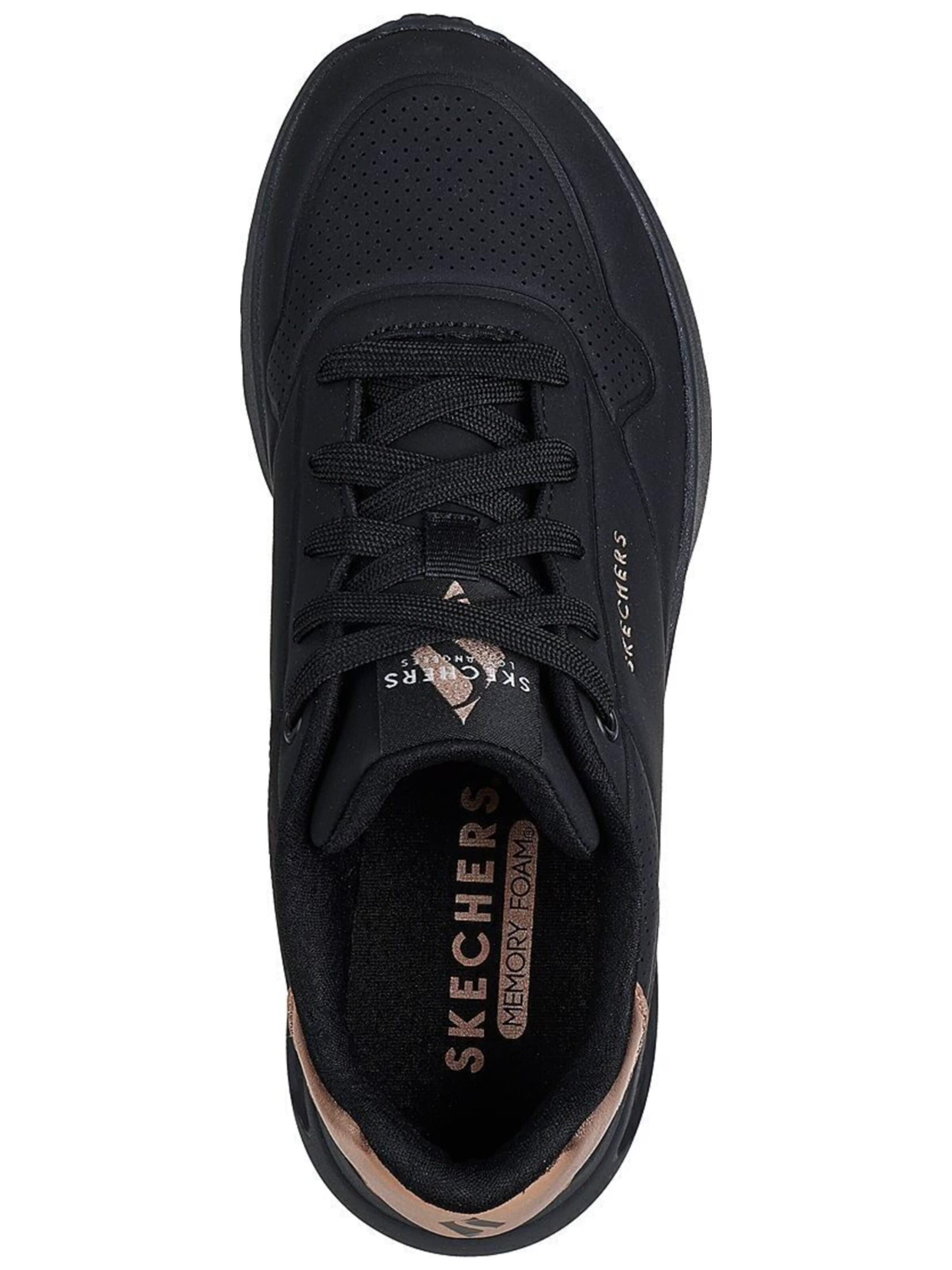 SKECHERS Sportschoen 'Uno Lite - Shimmer Along' in Zwart