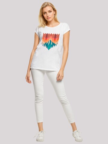 F4NT4STIC Shirt 'Berg Sonnenuntergang Geometrisch' in Wit