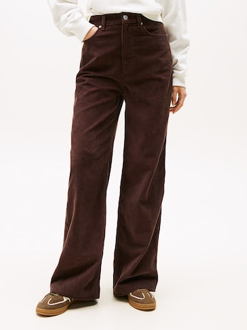 Wide Leg Pantalon 'Claire' Tommy Jeans en marron : devant