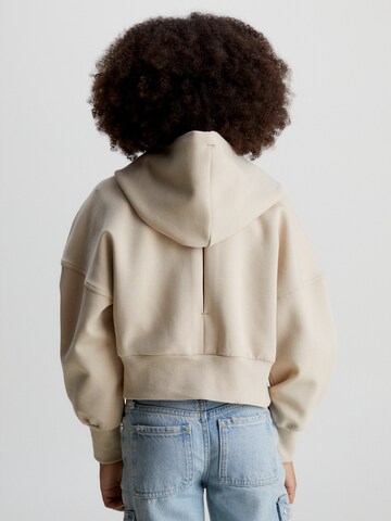 Calvin Klein Jeans Zip-Up Hoodie in Beige