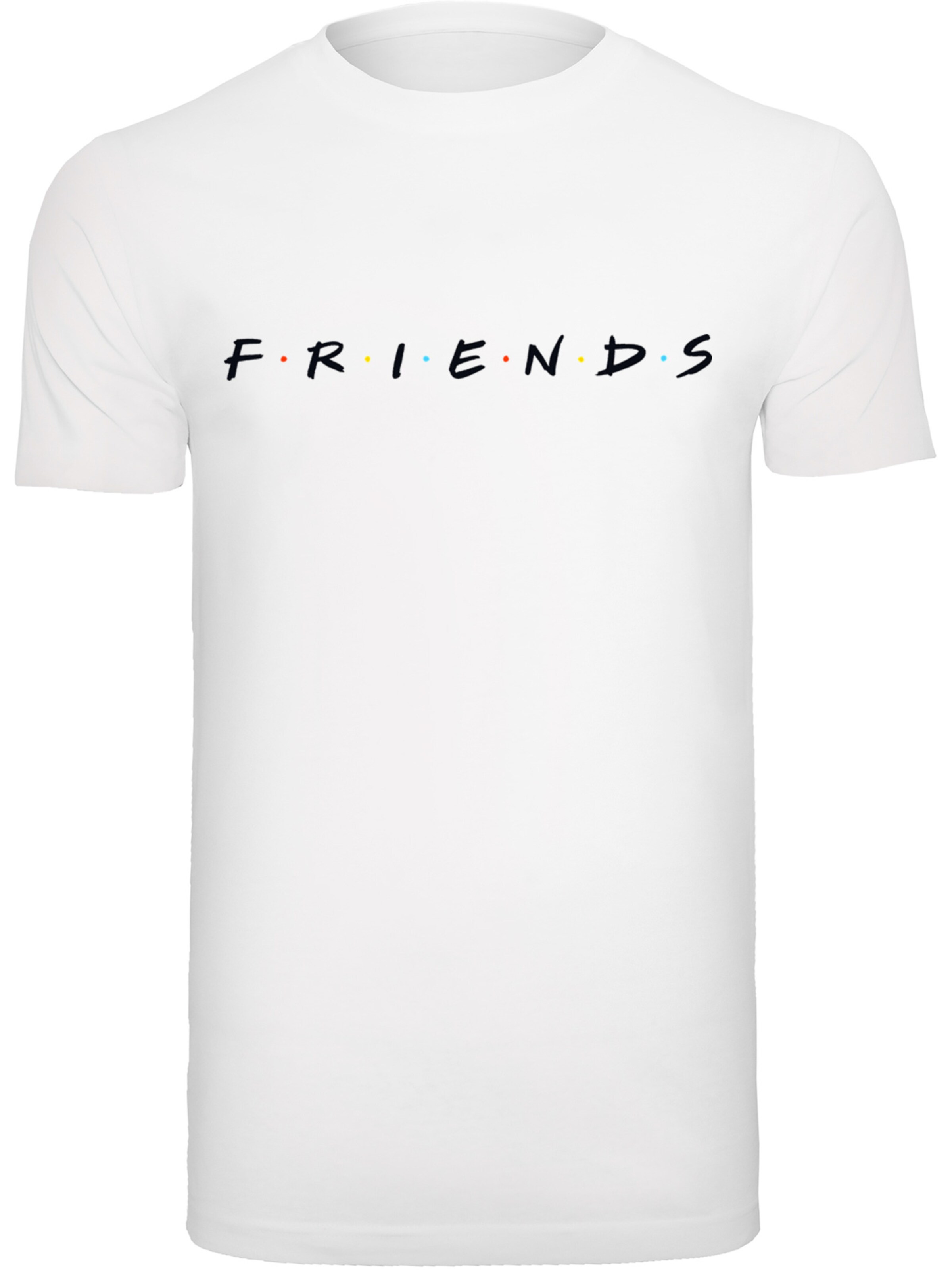 Männer Große Größen F4NT4STIC Shirt 'FRIENDS TV Serie Text Logo  WHT' in Weiß - GG76157