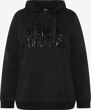 Ulla Popken Sweatshirt in Zwart: voorkant