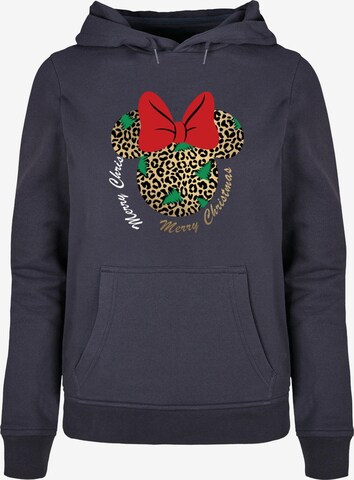 ABSOLUTE CULT Sweatshirt 'Minnie Mouse - Leopard Christmas' in Blauw: voorkant