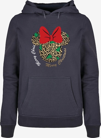 ABSOLUTE CULT Sweatshirt 'Minnie Mouse - Leopard Christmas' in navy / grün / dunkelrot / schwarz, Produktansicht