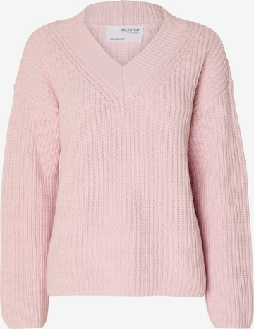 Pull-over SELECTED FEMME en rose : devant