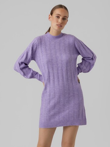 VERO MODA Úpletové šaty 'ALANIS' – fialová: přední strana